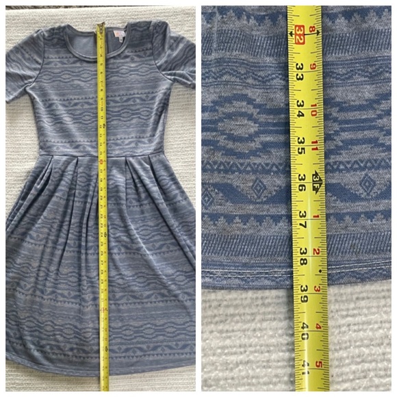 LULAROE Simply Comfortable Amelia Midi Skater Geometric Print Dress w Back Zip - Picture 7 of 13